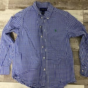 Polo Boys large 14/16 button down plaid shirt
